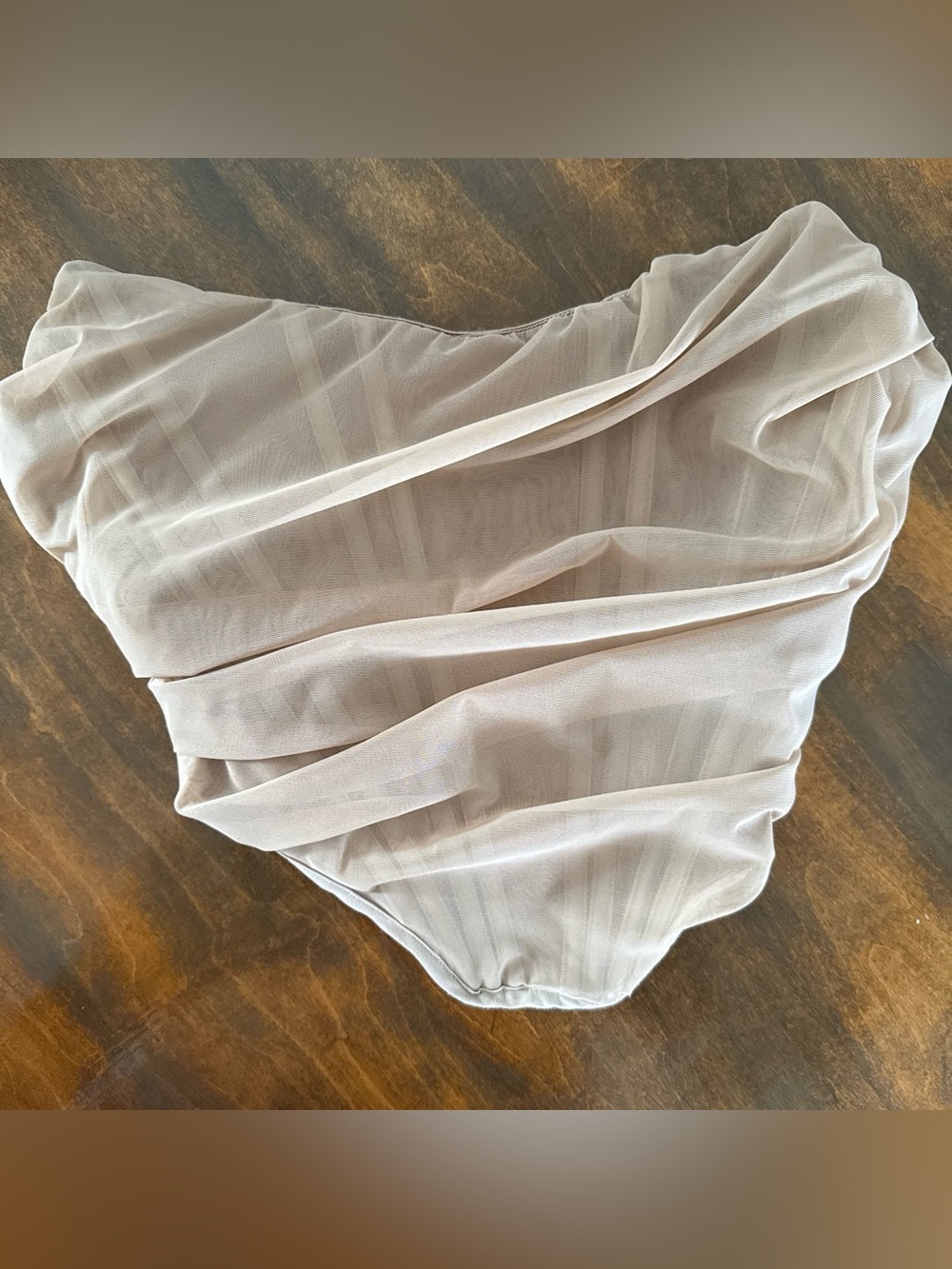 Princess Polly Corset crop Sheer Taupe Draped Bandeau Top